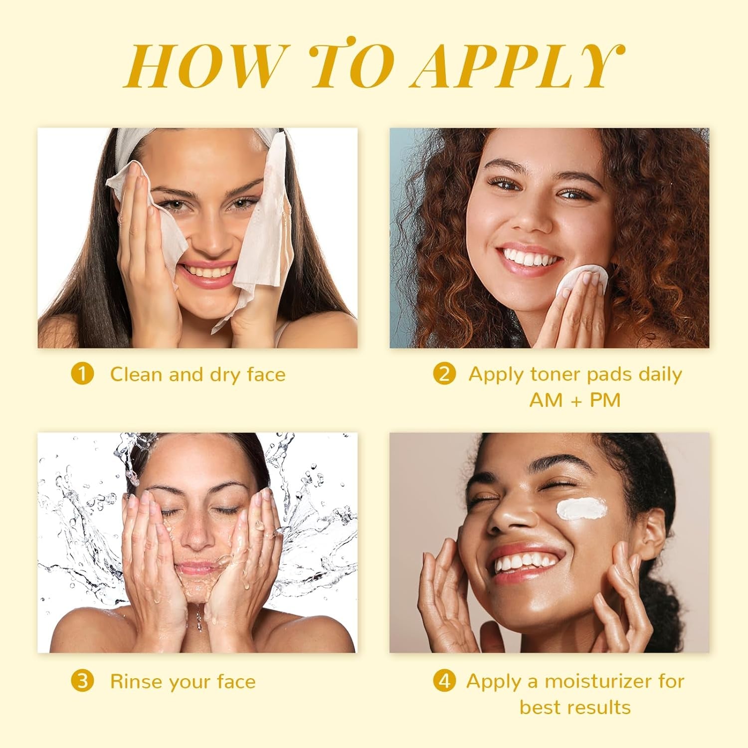 Pore Minimizing Pads, with Witch Hazel, PHA, Salicylic Acid, Niacinamide, Facial Toner for Exfoliation and Minimizing Pores, Improving Skin Tone, 50 Pads