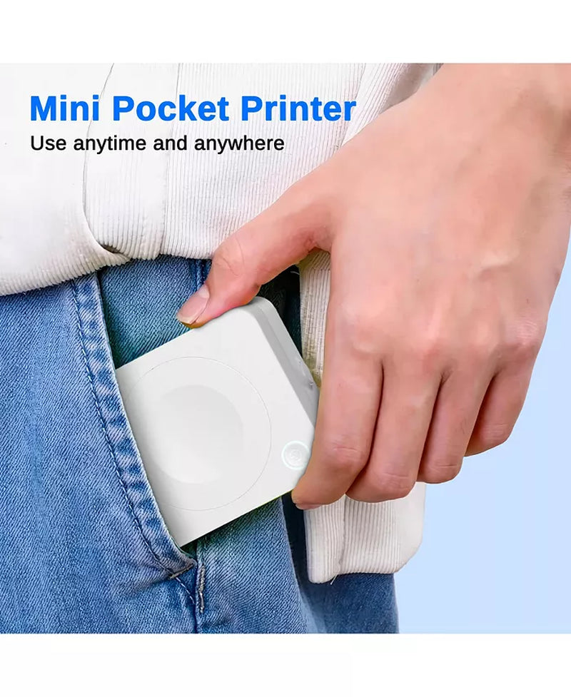 Sticker Printer, PM230-A Mini Thermal Printer Bluetooth Portabel Sticker Maker with 3 Rolls of Paper, Print Pods Mini Printer with Multiple Templates for Phone & Tablet