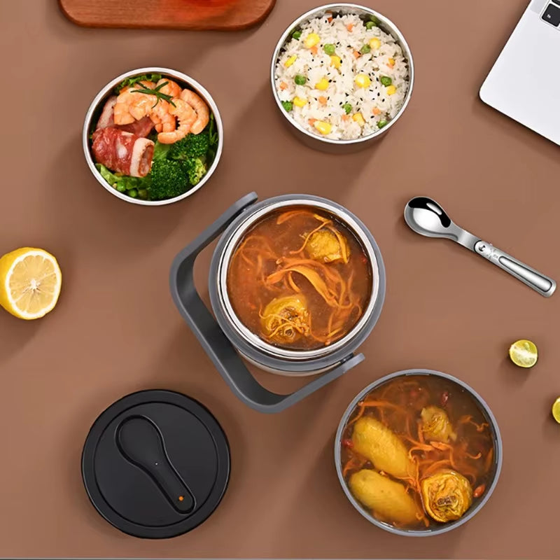 USB Electric Heated Lunch Box Stainless Steel Food Warmer Bento Thermal Boxes for Office School Lunch Box Container Constant 65℃