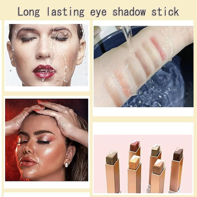 Color Gradient Eye Shadow Stick Set, Two-Color Eye Shadow Makeup Pen Rotation Flash Radiation Eye Shadow Stick Waterproof Sweat Proof Durable Women'S Eye Makeup Eye Shadow Stick Set (146)
