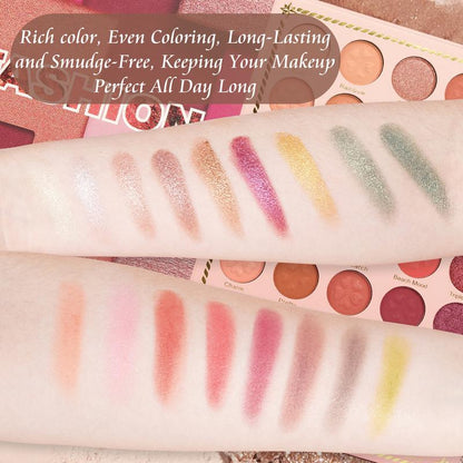 3 Layers Foldable Makeup Palette Set | 82 Shades for Contour,Blush,Highlight,Eyeshadow | Long-Lasting | Suitable for All Skin Tones