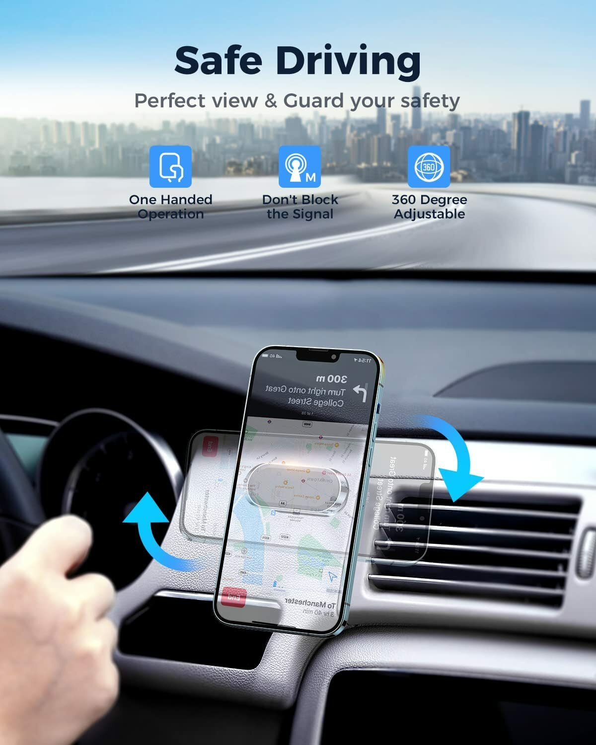 2-Pack Magnetic Phone Holder Car Dashboard Mount Stand for Samsung Galaxy Iphone