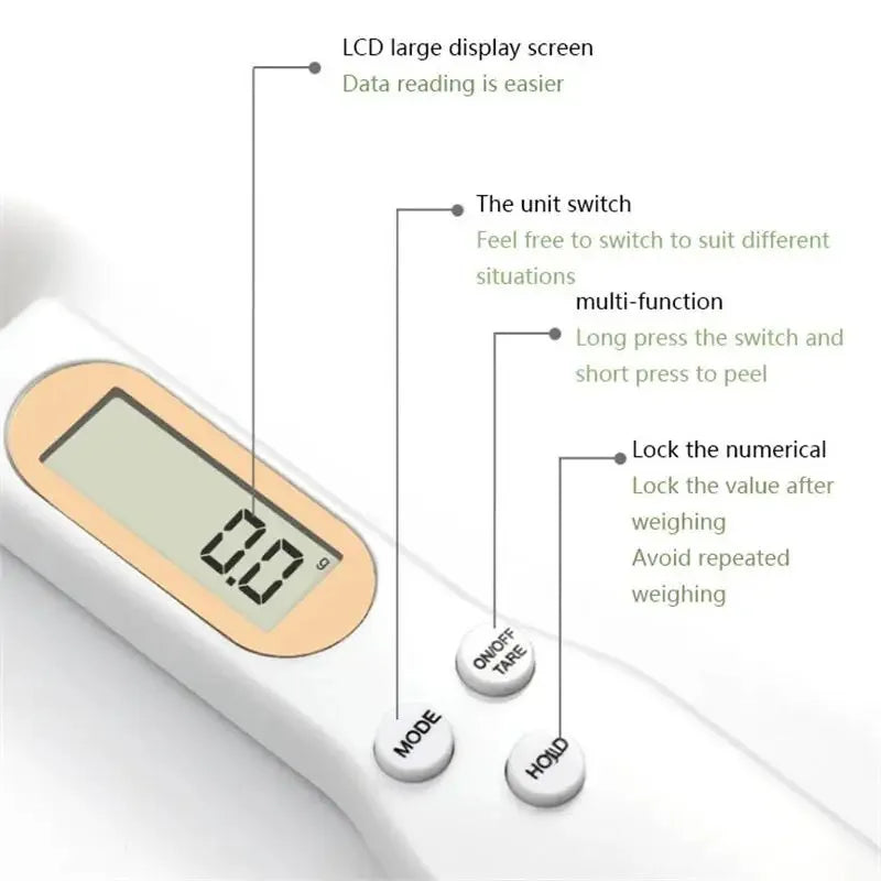 1 LCD Digital Adjustable Weighing Spoon, Kitchen Electronic Measuring Spoon Baking Scale, Super Factory OEM, Reliable Quality.