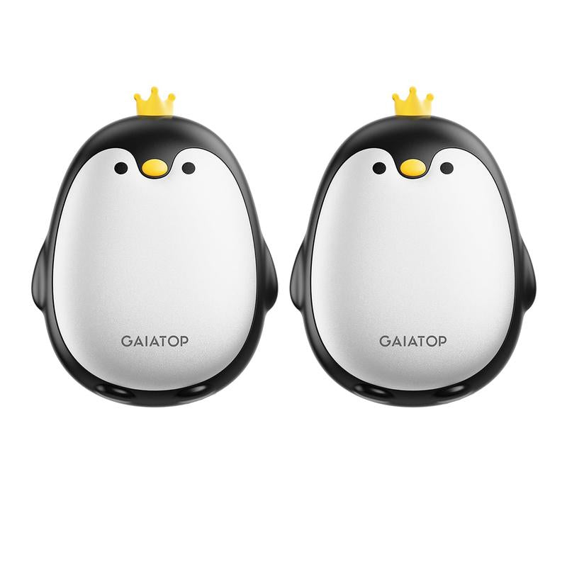 Stay Warm Anywhere GAIATOP Penguin Hand Warmers 2-Pack | 3 Heat Settings, Portable & Rechargeable | Camping, Hunting, Golf, Perfect Gift for Women & Men