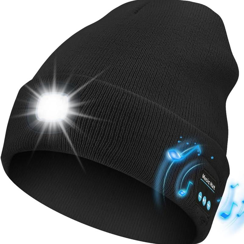 Winter Warm Knitted Hat LED Rechargeable Lighting Hat Wireless Bluetooth Music Hat