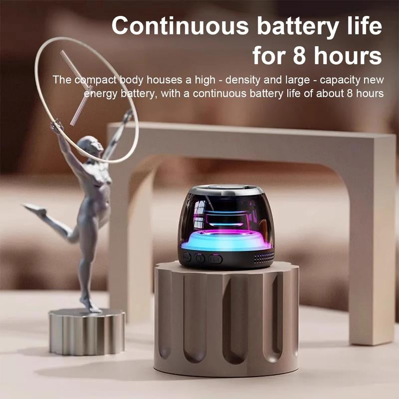 Joytutus Magnetic Bluetooth Speaker Portable Wireless Outdoor with TF Card Slot RGB Atmosphere Lights Sound System Trucks Colorful Dustproof Smartphone Rechargeable Car Audio Black Metal Compact & Portable Design 360° Holographic Sound Effects