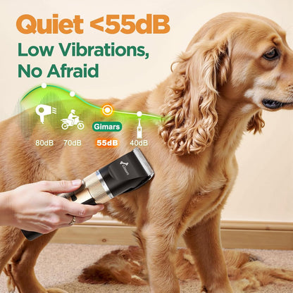 4 in 1 Dog Grooming Clippers with Small Trimmer, 7000RPM High-Power 4-Speed Quiet Pet Shaver (≤55Db), Cordless Rechargeable Dog Hair Clippers for Thick Coats with Scissors, Comb & USB