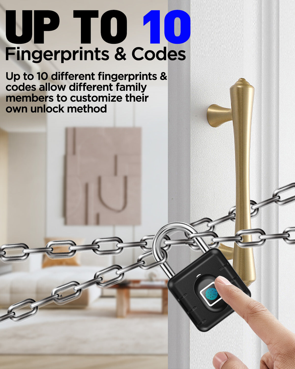 Fingerprint Padlock Waterproof Smart Keyless Biometric Thumbprint Lock Locker