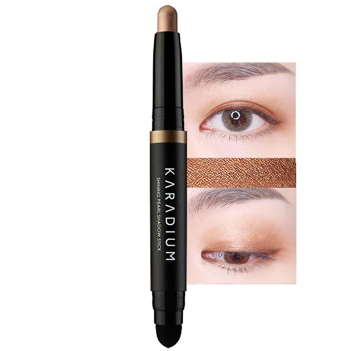 KARAD Shining Pearl Smudging Eye Shadow Stick 1.4G (#12 Bronze Star) - Waterproof, Long Lasting, Daily Eye Makeup, Creamy Texture, Easy to Apply, Hypoallergenic