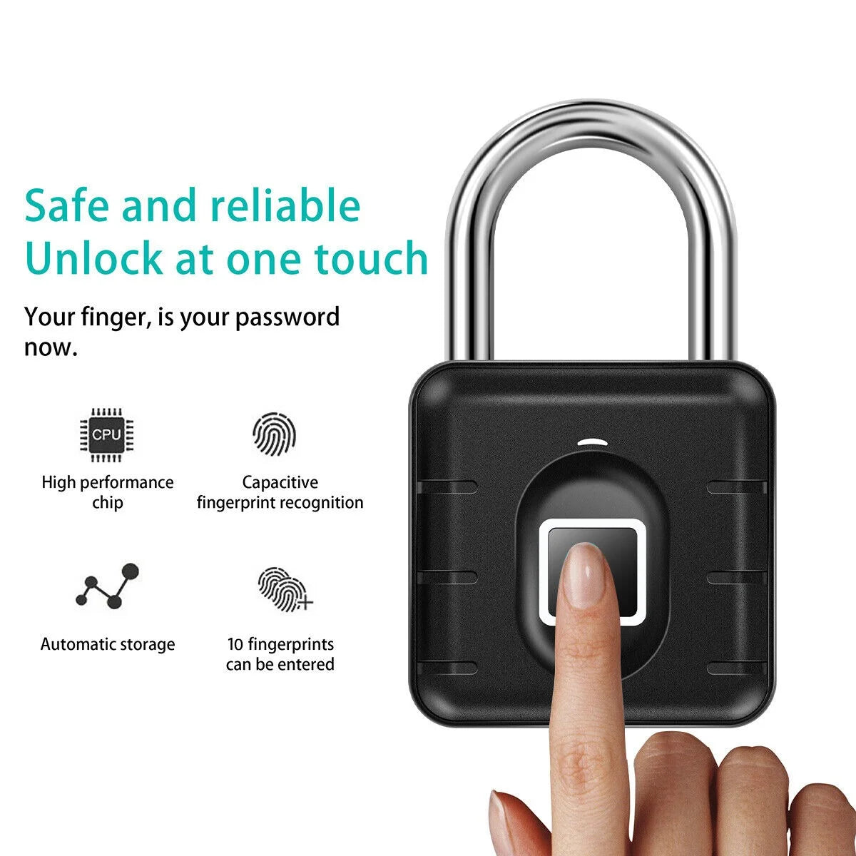 Waterproof Fingerprint Padlock Lock Smart APP Bluetooth Lock Door Keyless