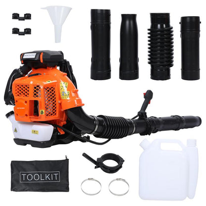 80CC Gas Powered Backpack Leaf Blower Snow Blower 900CFM, Powerful 206MPH Extreme Duty 2-Cycle Petrol Powered Leaf Blowers for Lawn/Garden Care Yard Snow/Grass Blowing Dust Debris from US