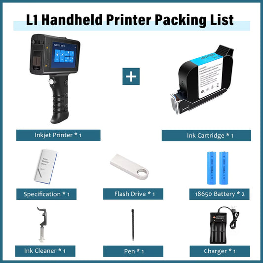 Portable Handheld Inkjet Printer - Date/Batch No./Barcode/Qr Code/Logo Printer for Labels Coding Industrial Inkjet Coder