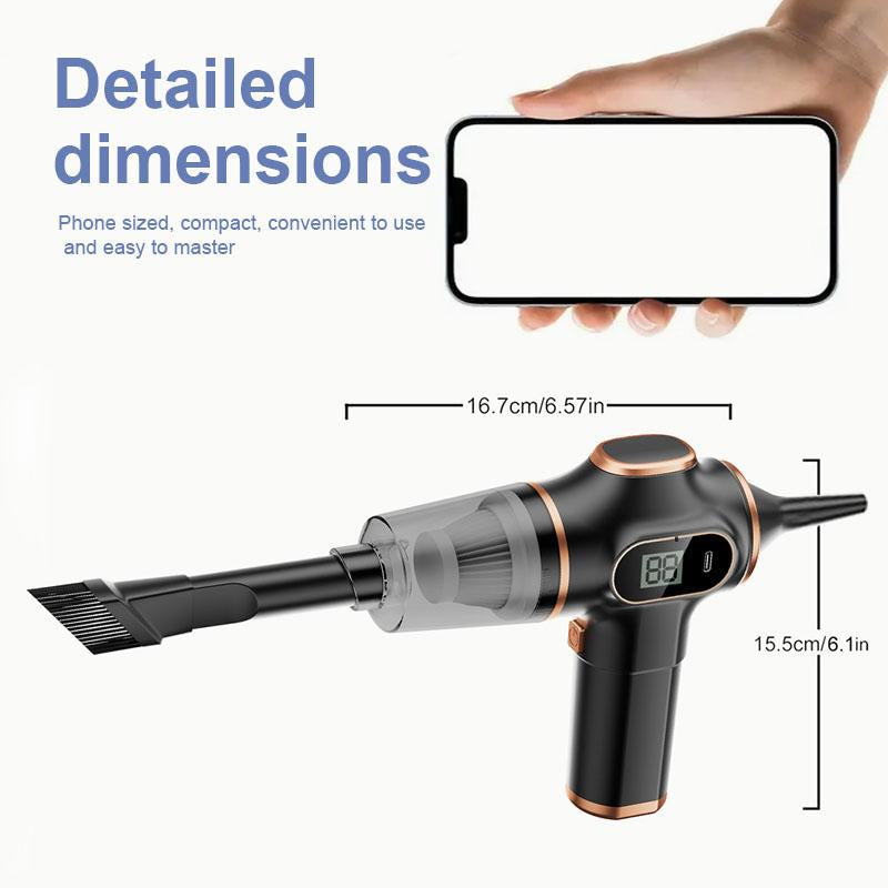 2-In-1 12000Pa Car Vacuum Cleaner Portable Wireless Handheld Vacuum Cleaner, High Power Vacuum Cleaner & Air Purifier, Home Vacuum Cleaner for Sofa, Office, Pet, Home, Smart Power Display, Holiday Gifts Dustbuster Compact Vacuum Mini Car Air Duster