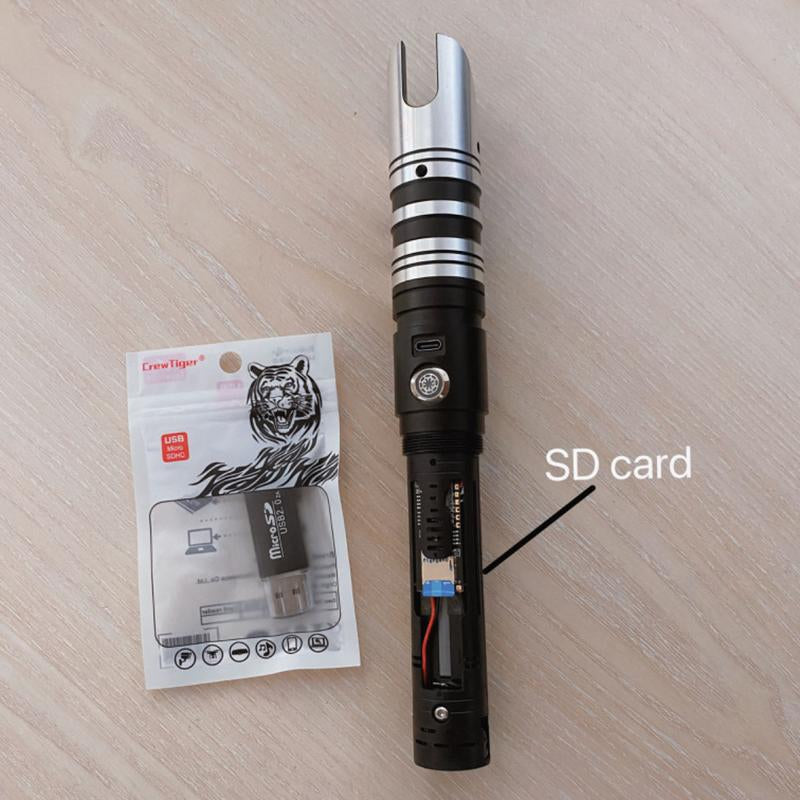 DUPENGDA 115 PIXEL Heavy Duty Metal Handle Duel Light Saber, 32 Sound Effects, 16 Colors, with SD Card, 32-Inch PC Material Blade, Suitable for Outdoor Sports, Halloween Cosplay, Send Family and Friends Birthdays Christmas Best Gift