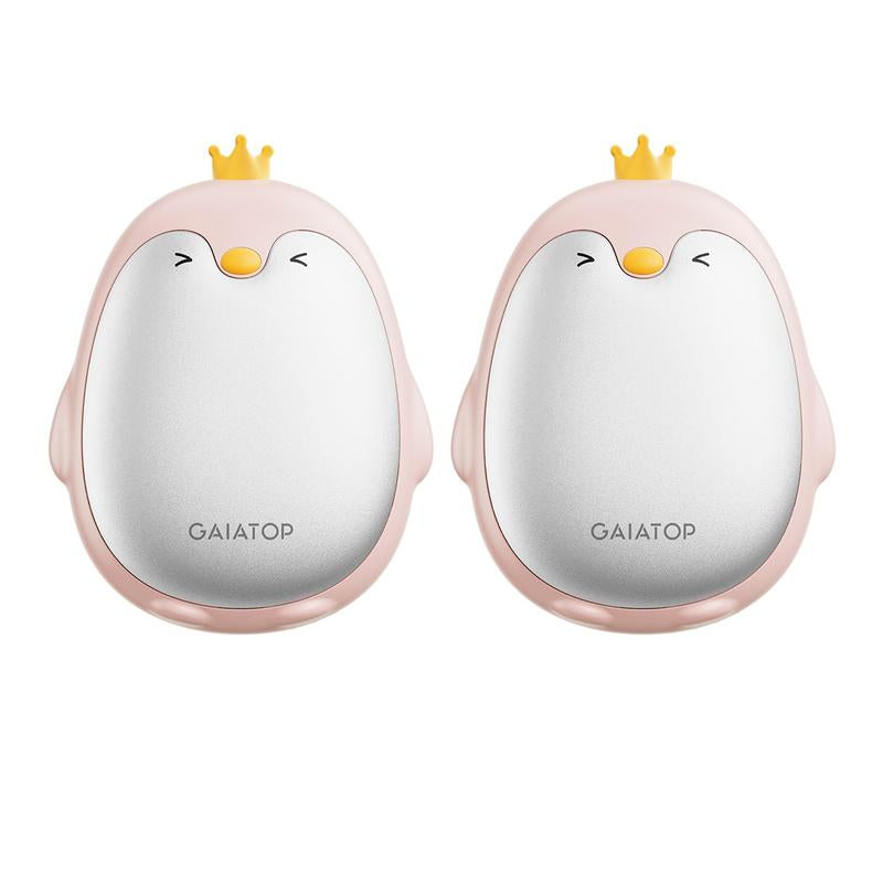 Stay Warm Anywhere GAIATOP Penguin Hand Warmers 2-Pack | 3 Heat Settings, Portable & Rechargeable | Camping, Hunting, Golf, Perfect Gift for Women & Men