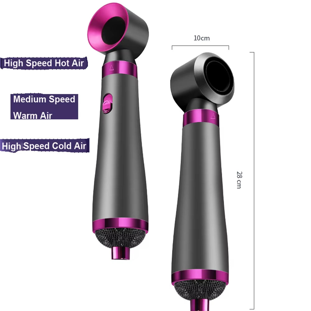 Hot Air Brush 5 in 1 Home Use Multi-Functional Hair Dryer Styler Curler Straightener Comb, 5-In-1 Hair Styling Tool Set Air Com