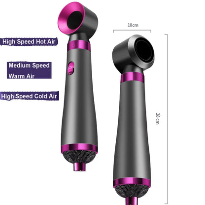 Hot Air Brush 5 in 1 Home Use Multi-Functional Hair Dryer Styler Curler Straightener Comb, 5-In-1 Hair Styling Tool Set Air Com