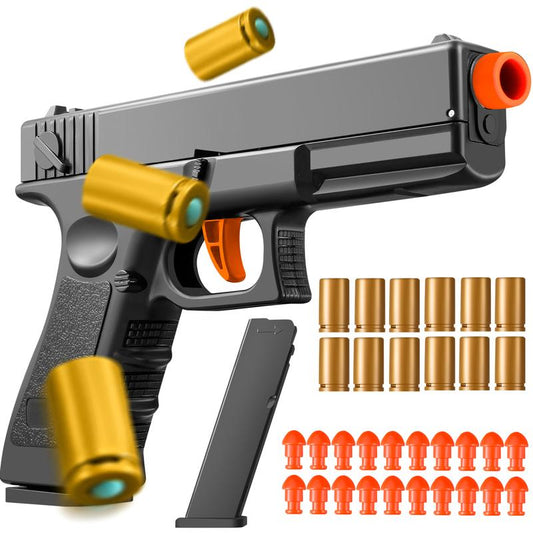Toy Gun Blasters Shell Ejecting Pistol Realistic Toy Dart Hand Gun Cool Stuff Pistolas That Look Real Fake Model Stressshot Guns for Age Year Old Boy Teen Teenager Adult Gift Ideas Black