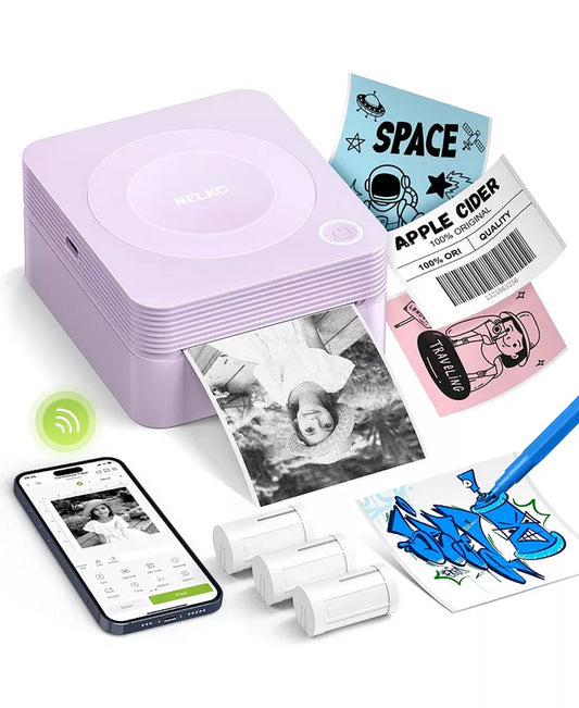 Sticker Printer, PM230 Mini Thermal Printer Bluetooth Portabel Sticker Maker with 3 Rolls of Paper, Print Pods Mini Printer with Multiple Templates for Phone & Tablet