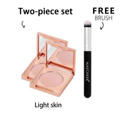 Maycheer-Soft Matte Waterproof Concealer Set 2 Pieces & Free Brush Colored Tone CC Eye Concealer Soft Matte Concealer Lightweight and Matte Adapts to Natural Skin Waterproof and Sweatproof Does Not Remove Makeup Concealer Cosmetic Box Moisturizer