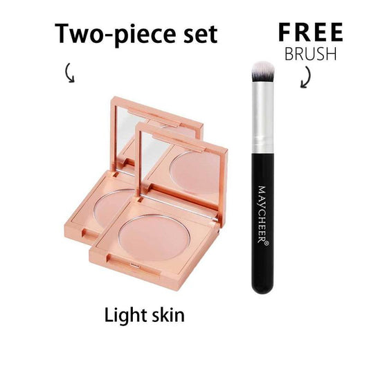 Maycheer-Soft Matte Waterproof Concealer Set 2 Pieces & Free Brush Colored Tone CC Eye Concealer Soft Matte Concealer Lightweight and Matte Adapts to Natural Skin Waterproof and Sweatproof Does Not Remove Makeup Concealer Cosmetic Box Moisturizer