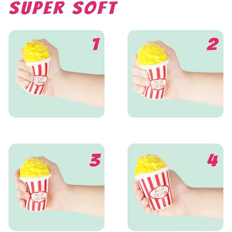 Jumbo Popcorn Anti-Stress Squeeze Toys Kawaii Food Fries Chips Milk Bag Slow Rising Soft Squeeze Toy Fun Gags Joke Party Props