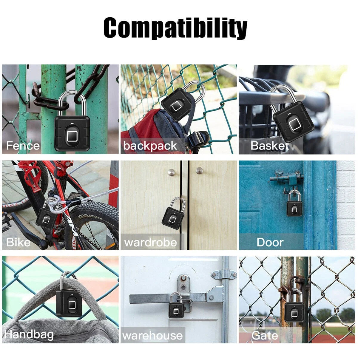 Waterproof Fingerprint Padlock Lock Smart APP Bluetooth Lock Door Keyless