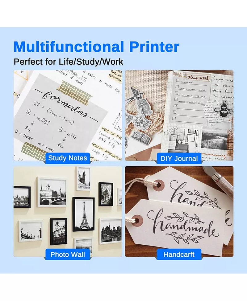Sticker Printer, PM230 Mini Thermal Printer Bluetooth Portabel Sticker Maker with 3 Rolls of Paper, Print Pods Mini Printer with Multiple Templates for Phone & Tablet
