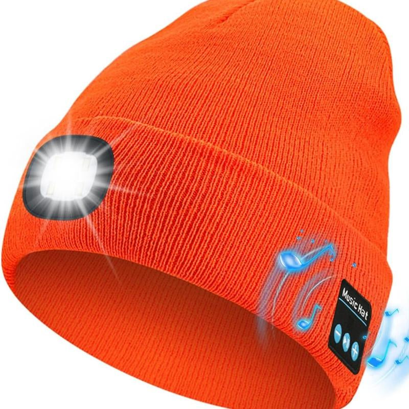 Winter Warm Knitted Hat LED Rechargeable Lighting Hat Wireless Bluetooth Music Hat