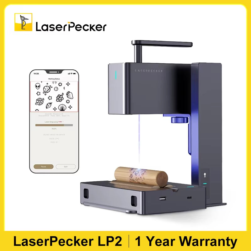 2 Laser Engraver Portable Wood Engraving Machine DIY Logo Printer Wood Graver Art Making Laser Engraving Machine
