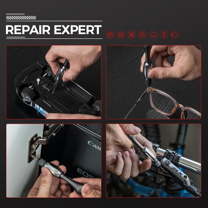 21-In-1 Screwdriver/Hand Drill – Super DIY & Repair Tool: Non-Slip Handle, S2 Precision Bits, Magnetic Quick-Change, Double Bearing Core for Jewelry, Wood, Plastic, Resin