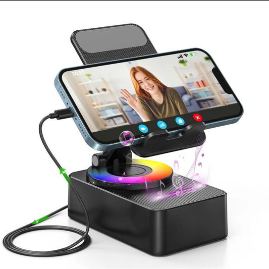 Elecomo Bluetooth Speaker with Charging and Cell Phone Stand,Best Speaker Stand for Iphone/Ipad/Samsung Galaxy,Hd Surround Sound Perfect for Home and Outdoors,Creative Gift