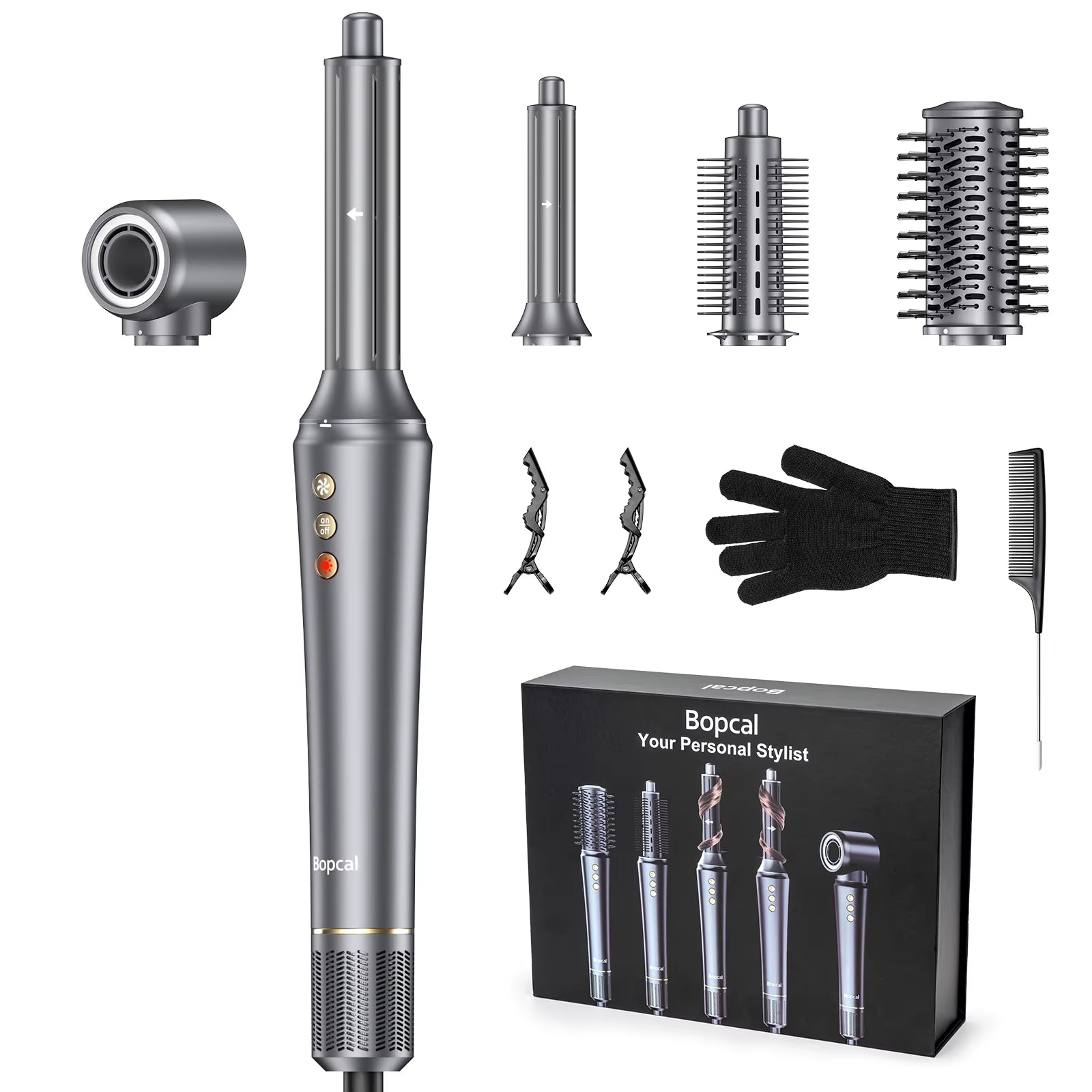 5 in 1 Hair Dryer,Multi Styling Tool,Straightener & 32Mm Curling 300 Million Negative Ions Hair Care 1-3 Mins Quick Drying Gifts