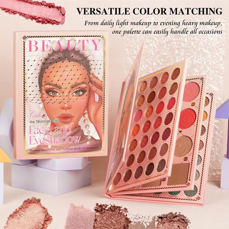 3 Layers Foldable Makeup Palette Set | 82 Shades for Contour,Blush,Highlight,Eyeshadow | Long-Lasting | Suitable for All Skin Tones