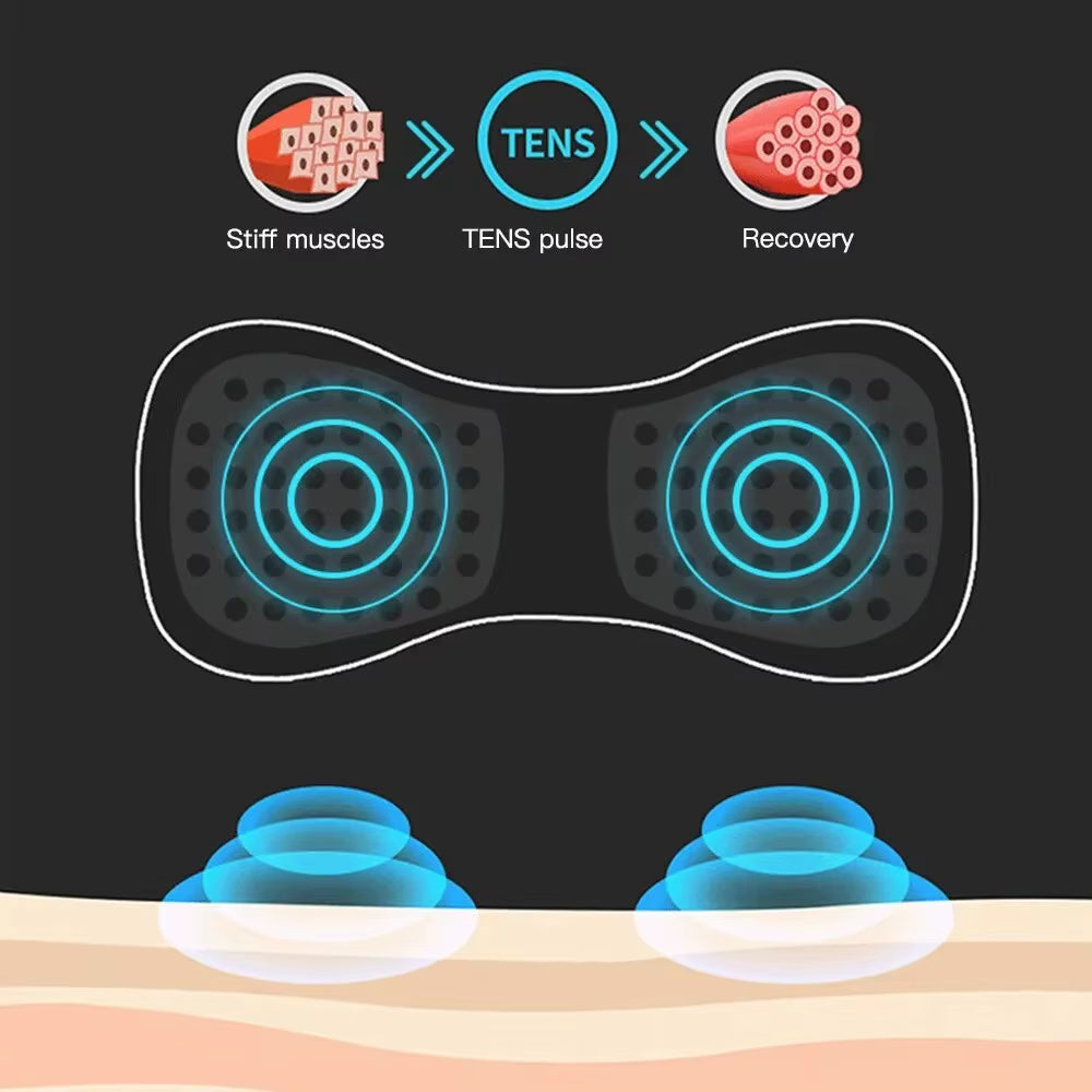Intelligent Mini Electric Neck Massager Charging Portable Shoulder and Neck Neck Massage Patch with Multiple Adjustable Levels ﻿