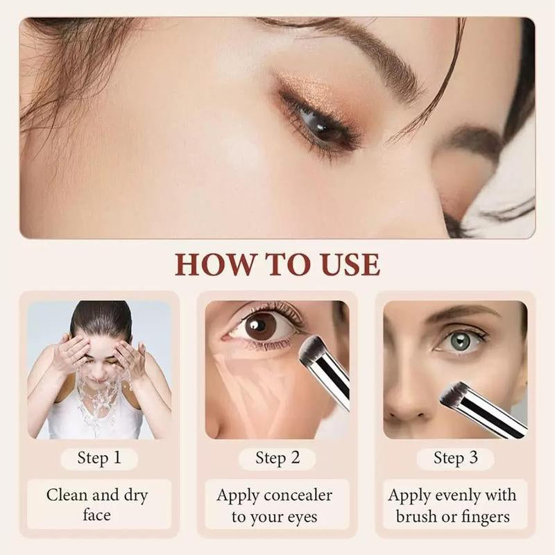 Maycheer-Soft Matte Waterproof Concealer Set 2 Pieces & Free Brush Colored Tone CC Eye Concealer Soft Matte Concealer Lightweight and Matte Adapts to Natural Skin Waterproof and Sweatproof Does Not Remove Makeup Concealer Cosmetic Box Moisturizer