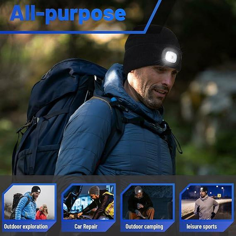 Winter Warm Knitted Hat LED Rechargeable Lighting Hat Wireless Bluetooth Music Hat