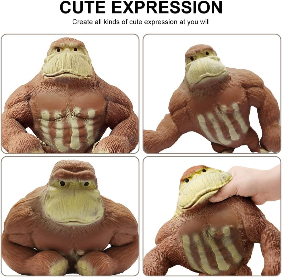 Squishy Monkey Toy, Stretch Gorilla Toy, Decompress and Stretch Stress Relief Toys, Cute as Animal Toys, Stretchy Gorilla Action Figure for Kids Child Boys Girls