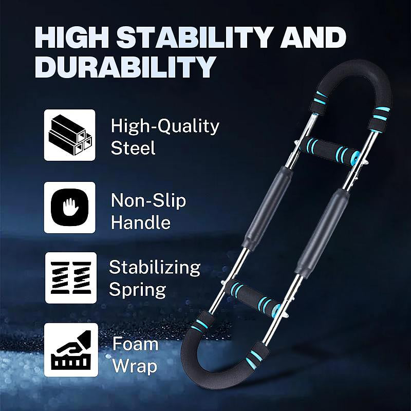 Men’S Arm Trainer, Adjustable Chest & Arm Strength Workout Bar, Portable Resistance Power Twister for Home Gym Training