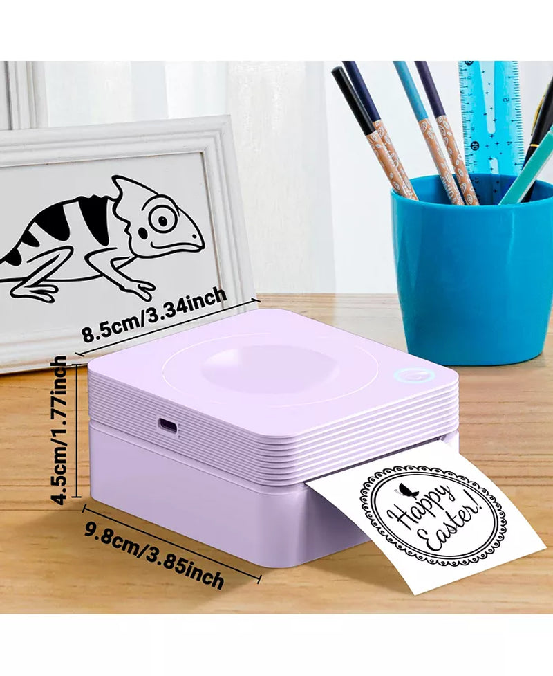 Sticker Printer, PM230 Mini Thermal Printer Bluetooth Portabel Sticker Maker with 3 Rolls of Paper, Print Pods Mini Printer with Multiple Templates for Phone & Tablet