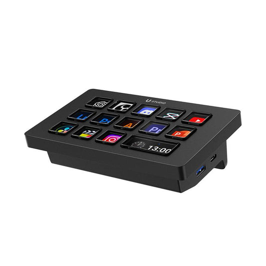 Ulanzi D200H Gaming Stream Controller,Control Pad, 7-In-1 Deck U-Studio Stream Controller Keyboard，With 14 LCD Keys, 13 Customizable Macro Keys Dock to Control Apps and Software, Trigger Actions in OBS, Twitch, Youtube, for Mac/Pc